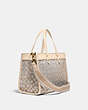 COACH®,FIELD TOTE 30 IN SIGNATURE JACQUARD,Signature Jacquard,Large,Brass/Stone Ivory,Angle View
