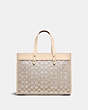 COACH®,FIELD TOTE 30 IN SIGNATURE JACQUARD,Signature Jacquard,Large,Brass/Stone Ivory,Back View