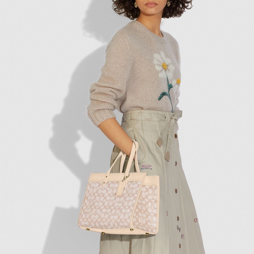 COACH®,Field Tote 30 In Signature Jacquard,,Detail View