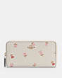 COACH®,ACCORDION ZIP WALLET WITH HEART FLORAL PRINT,pvc,Gold/Chalk Multi,Front View