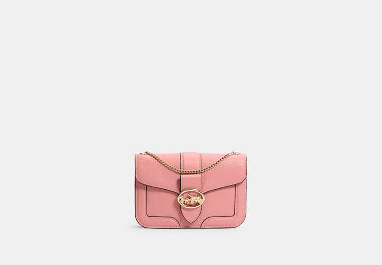 COACH®,GEORGIE CROSSBODY,Leather,Gold/Light Blush,Front View