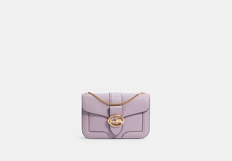 COACH®,GEORGIE CROSSBODY,Leather,Gold/Soft Lilac,Front View