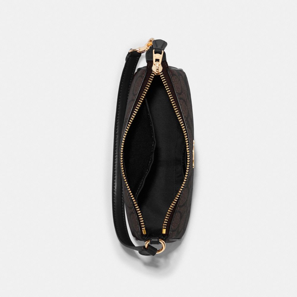 COACH®,Nolita 19 In Signature Canvas,Leather,Canvas,Baguette,Wristlet,PVC,Logo,Gold Metal,Casual,,Inside View,Top View