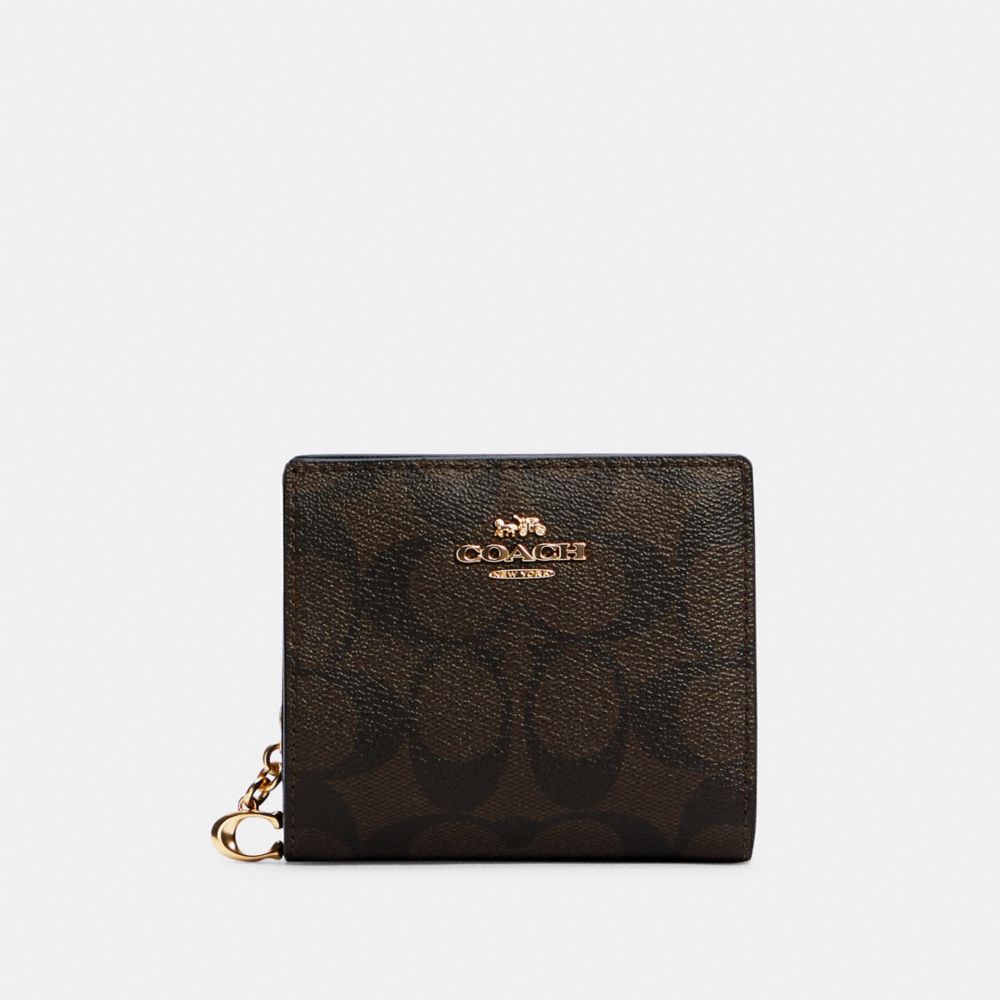 COACH® Outlet  Snap Wallet In Signature Canvas