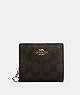 COACH®,SNAP WALLET IN SIGNATURE CANVAS,pvc,Mini,Gold/Brown Black,Front View