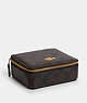 COACH®,LARGE JEWELRY BOX IN SIGNATURE CANVAS,Mini,Gold/Brown Black,Front View