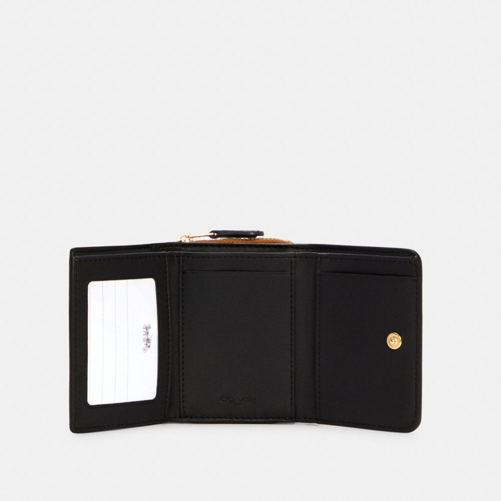 Coach Black/Khaki Trifold Origami Coin Wallet