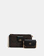 COACH®,POPPY CROSSBODY WITH CARD CASE IN SIGNATURE CANVAS,Mini,Gold/Brown Black,Front View