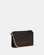 COACH®,POPPY CROSSBODY WITH CARD CASE IN SIGNATURE CANVAS,Mini,Gold/Brown Black,Angle View