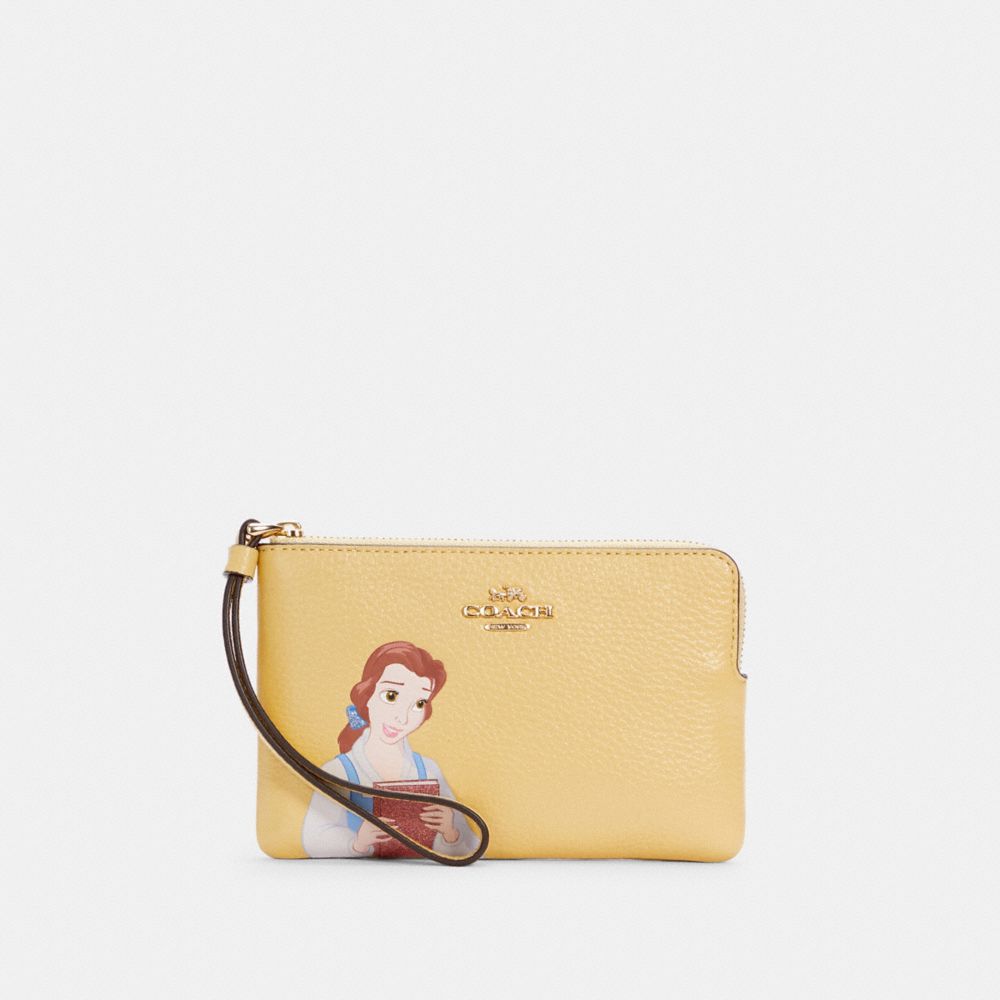 Disney X Coach Corner Zip Wristlet With Belle - COACH® Outlet