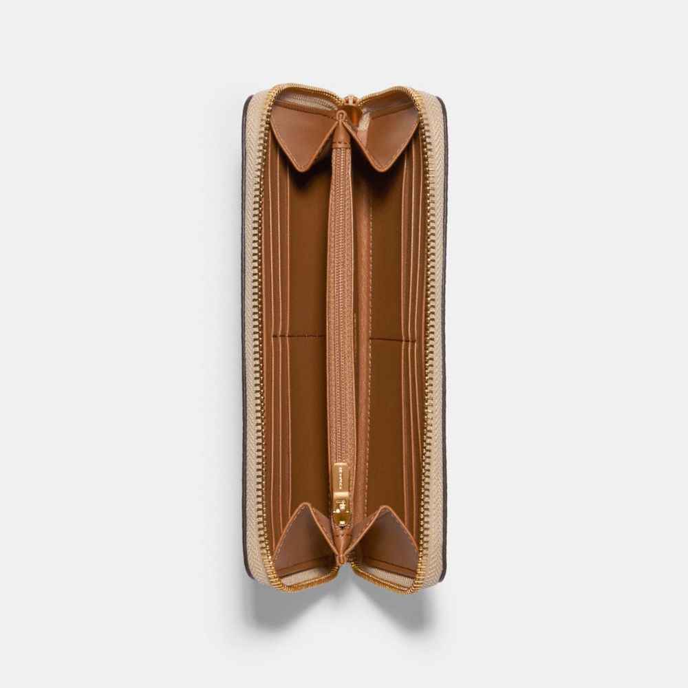 Accordion Zip Wallet In Signature Canvas With Daisy Print