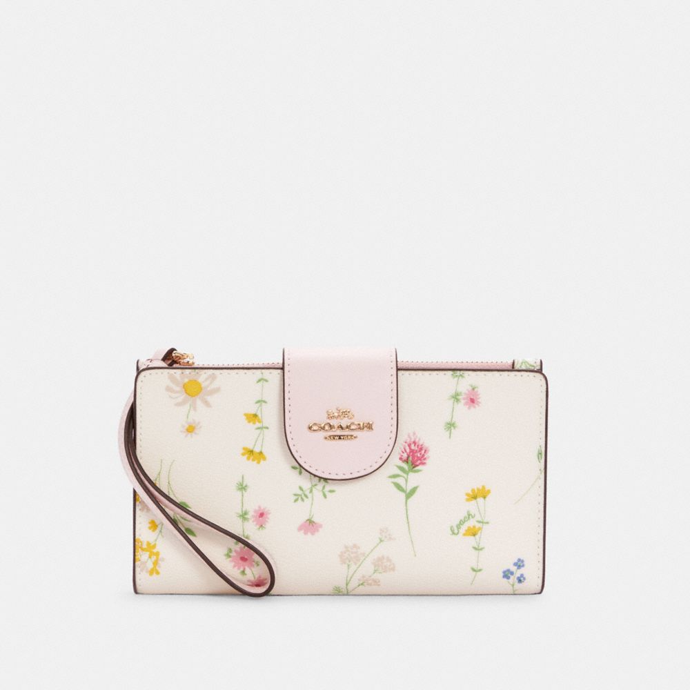 COACH Zip Card Case With Spaced Wildflower Print