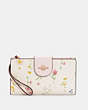 COACH®,PHONE WALLET WITH SPACED WILDFLOWER,Gold/Chalk Multi,Front View