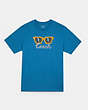 COACH®,SUNGLASSES GRAPHIC T-SHIRT,n/a,Bright Mineral Blue,Front View