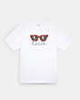 COACH®,SUNGLASSES GRAPHIC T-SHIRT,n/a,White,Front View