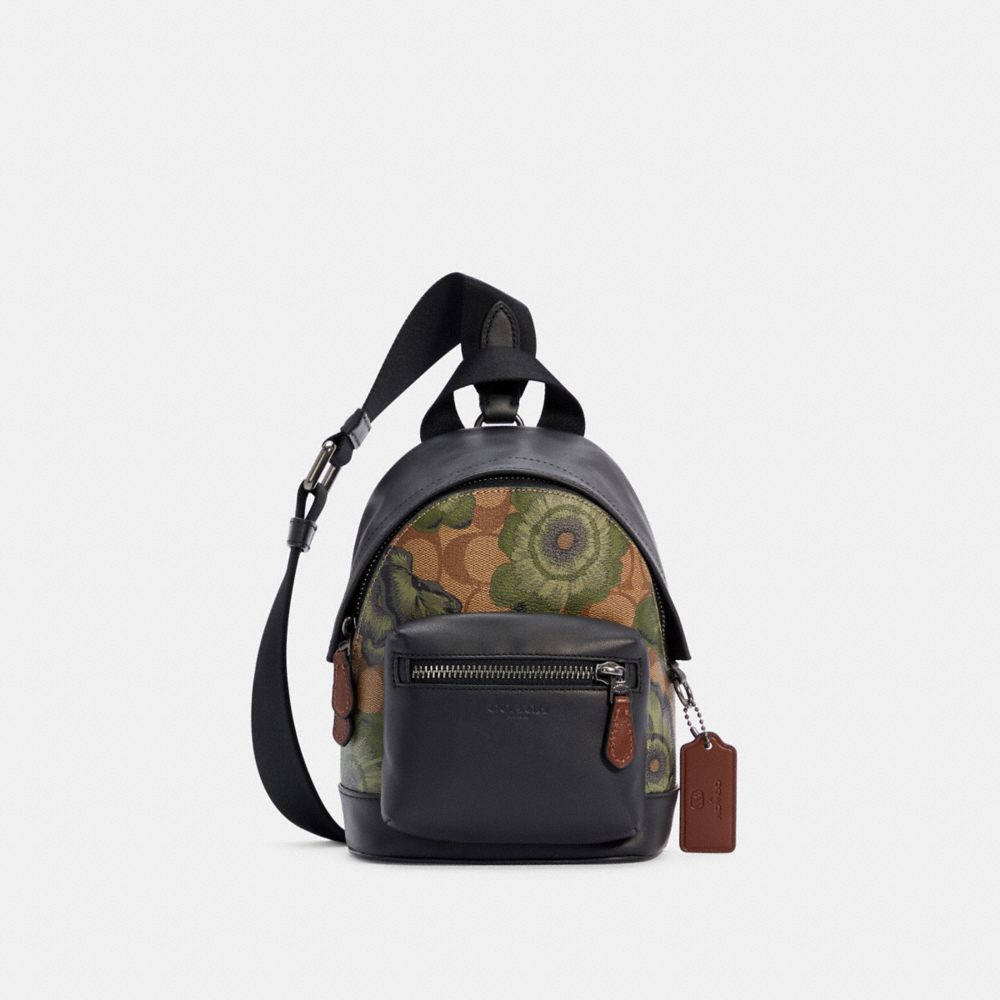 Small West Backpack Crossbody In Signature Canvas With Kaffe Fassett Print