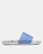 COACH®,UDELE SPORT SLIDE,Rubber,Periwinkle/Chalk,Angle View