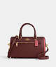 COACH®,ROWAN SATCHEL IN COLORBLOCK,Leather,Large,Gold/Oxblood/Wine Multi,Front View