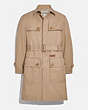 COACH®,TRENCH COAT IN ORGANIC COTTON AND RECYCLED POLYESTER,Organic Cotton,KHAKI,Front View