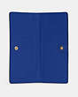 COACH®,SLIM WALLET,Leather,Mini,Gold/Sport Blue,Inside View,Top View