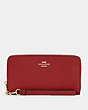 COACH®,LONG ZIP AROUND WALLET,Leather,Mini,Gold/1941 Red,Front View