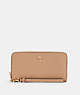 COACH®,PORTEFEUILLE ZIP-CONTOUR LONG,Cuir,Or/Taupe,Front View