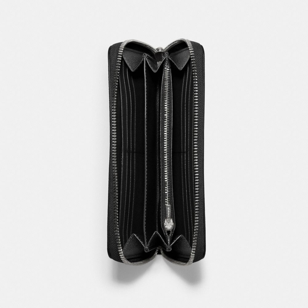 COACH®,Long Zip Around Wallet,Leather,Wristlet,Continental,Gold Metal,Casual,,Inside View,Top View