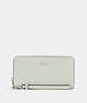 COACH®,LONG ZIP AROUND WALLET,Mini,Silver/Light Sage,Front View