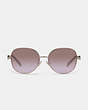 COACH®,HORSE AND CARRIAGE ROUND SUNGLASSES,Metal,Burgandy/Gold,Inside View,Top View