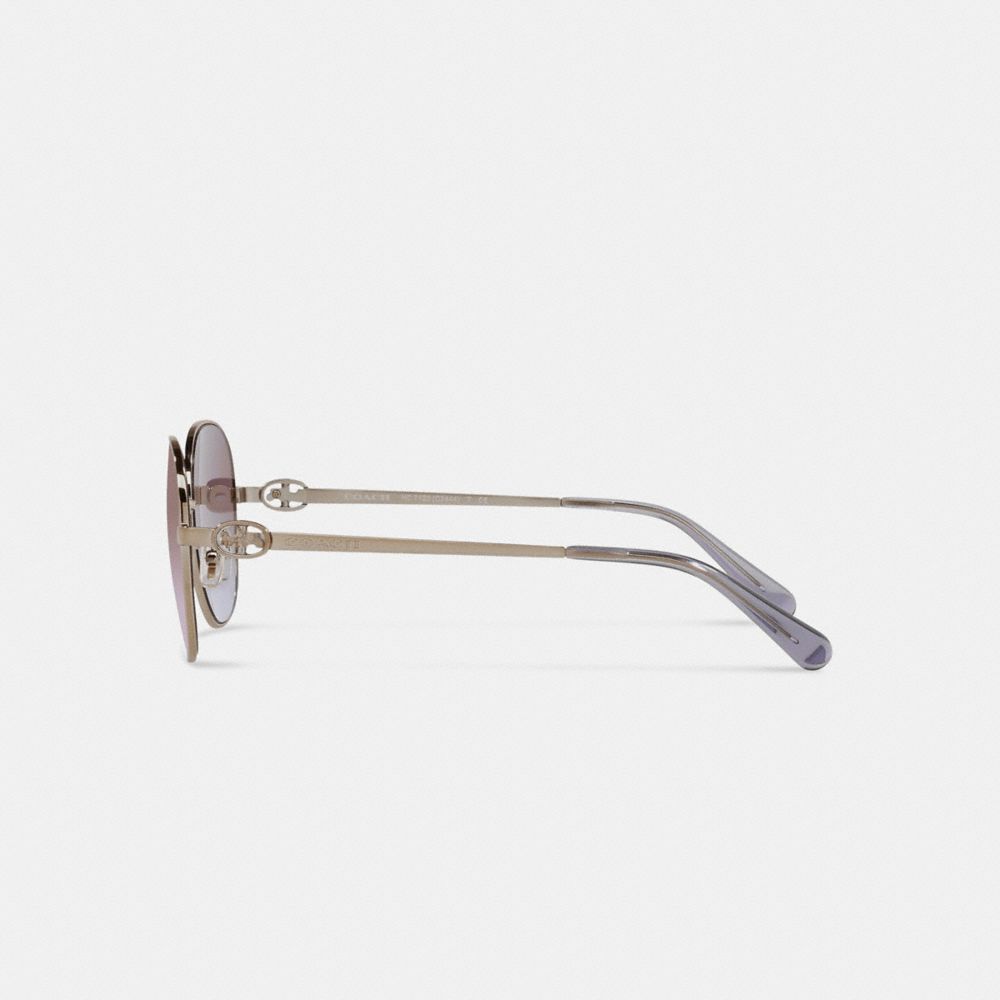 COACH®,Horse And Carriage Round Sunglasses,,Alternate View
