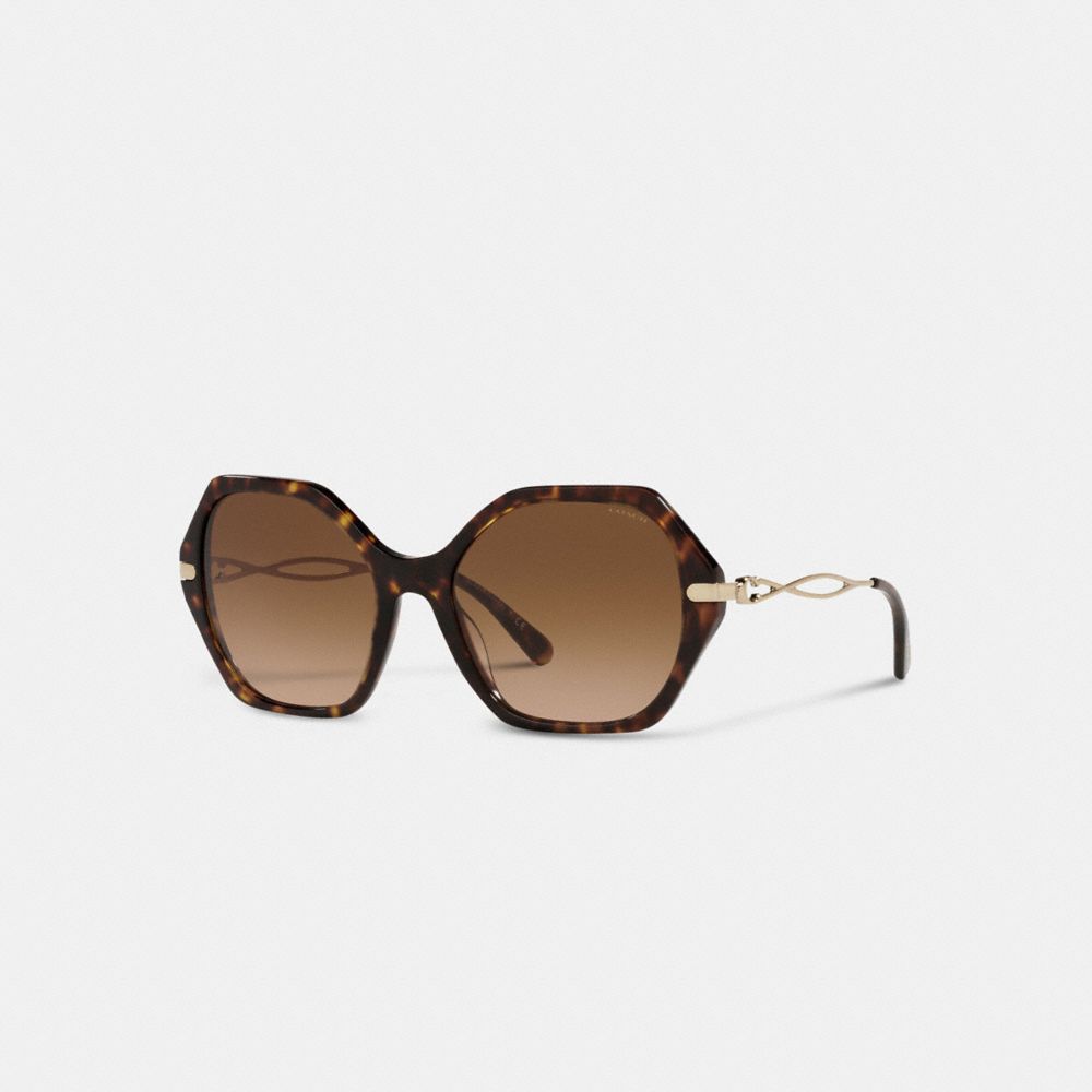 COACH®,Sculpted Signature Hexagon Sunglasses,,Front View