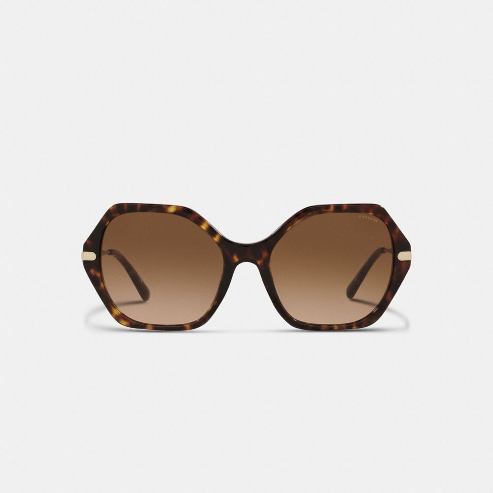 COACH®,Sculpted Signature Hexagon Sunglasses,,Inside View,Top View