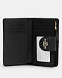 COACH®,MEDIUM CORNER ZIP WALLET WITH QUILTING,Leather,Mini,Gold/Black,Inside View,Top View