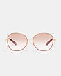 COACH®,LUNAR NEW YEAR WIRE FRAME ROUND SUNGLASSES,Metal,Light Gold/ Red,Inside View,Top View