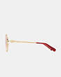 COACH®,LUNAR NEW YEAR WIRE FRAME ROUND SUNGLASSES,Metal,Light Gold/ Red,Alternate View