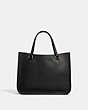 COACH®,TYLER CARRYALL 28,Pebbled Leather,Medium,Brass/Black,Back View