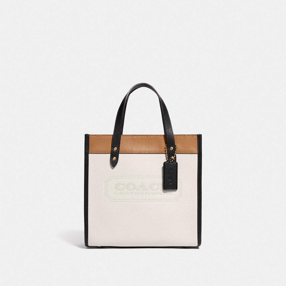 Coach Nomad Leather Color Block Tote Bag - Ivory Multi