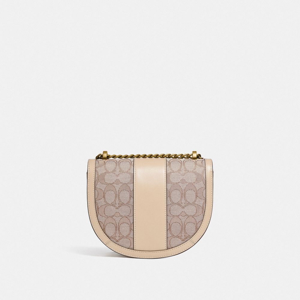 COACH®,QA_AUTO_SIGNATURE JACQUARD ALIE SADDLE BAG,,Back View
