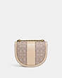 COACH®,ALIE SADDLE BAG IN SIGNATURE JACQUARD,cotton,Small,Brass/Stone Ivory,Back View