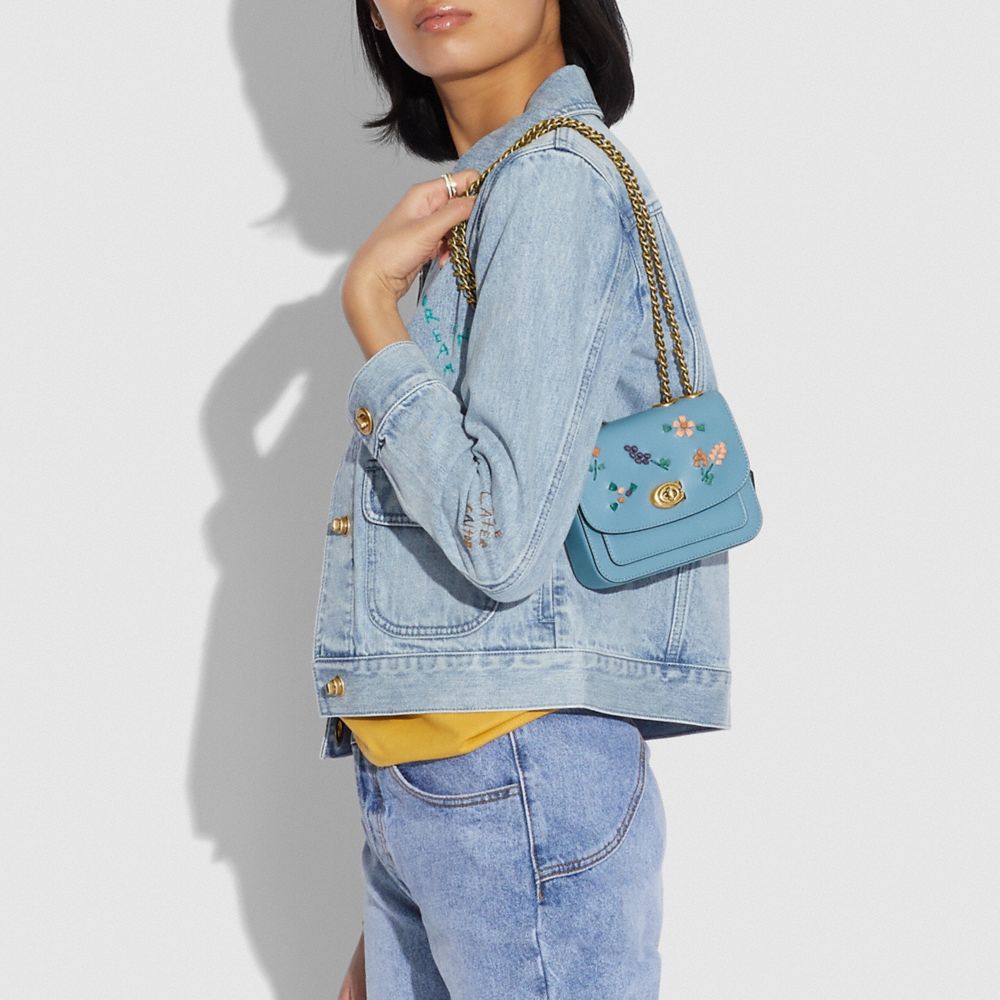 Madison Shoulder Bag 16 With Floral Embroidery