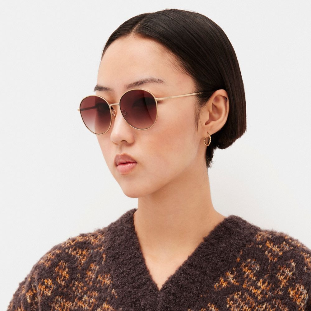 COACH® Outlet  Lia Round Sunglasses