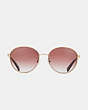 COACH®,LIA ROUND SUNGLASSES,Metal,Brown Gradient,Inside View,Top View