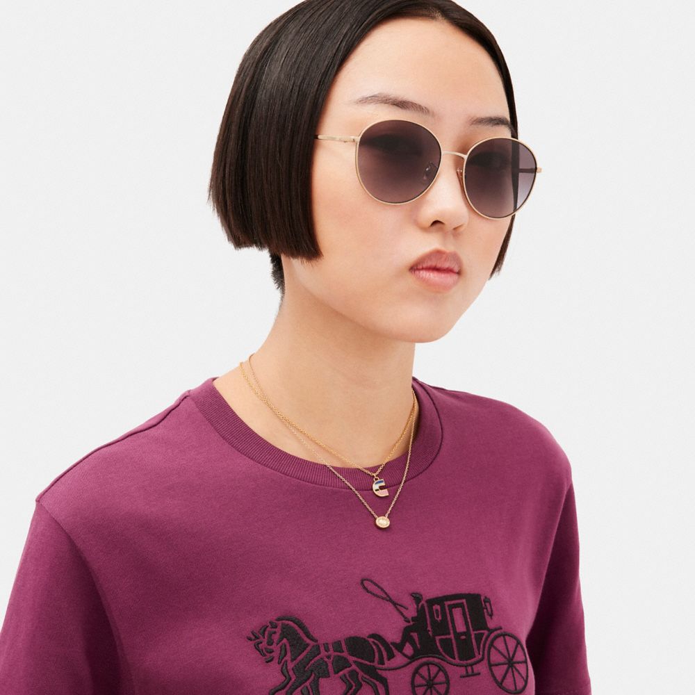 COACH® Outlet | Lia Round Sunglasses