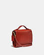 COACH®,KIP TURNLOCK CROSSBODY,Leather,Mini,Brass/Red Sand,Angle View