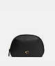 COACH®,JULIENNE COSMETIC CASE 17,Leather,Brass/Black,Front View