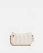 COACH®,SWINGER 20 WITH QUILTING,Leather,Small,Brass/Chalk,Front View