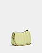 COACH®,SWINGER BAG 20 WITH QUILTING,Leather,Small,Brass/Pale Lime,Angle View