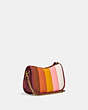 COACH®,SWINGER BAG 20 WITH QUILTING,Leather,Small,Brass/Wine Multi,Angle View