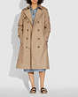 COACH®,EMBROIDERED TRENCH COAT IN ORGANIC COTTON AND RECYCLED POLYESTER,Organic Cotton,Classic Khaki,Scale View