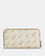 COACH®,LONG ZIP AROUND WALLET WITH HORSE AND CARRIAGE DOT PRINT,Gold/Cream,Interior View